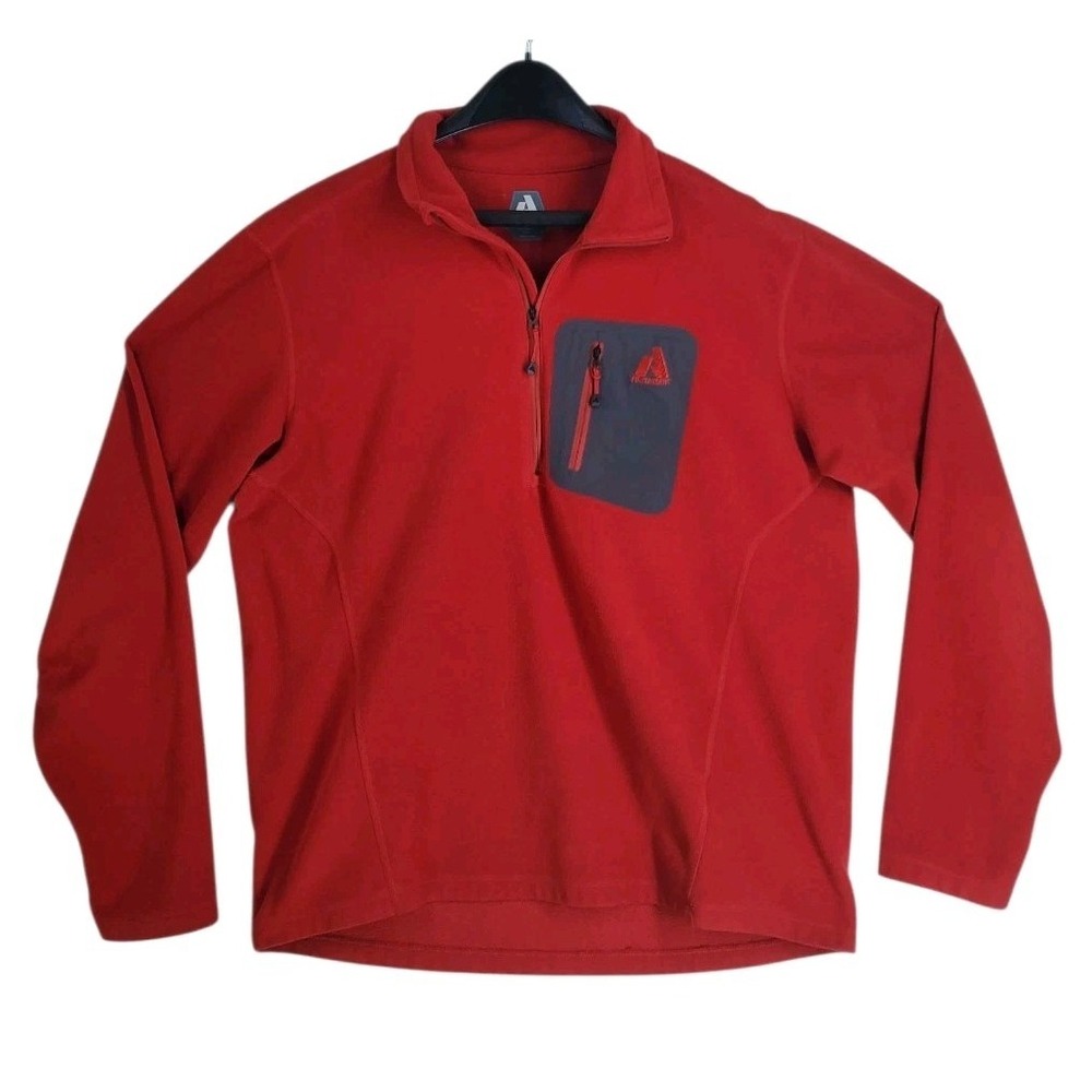 Eddie Bauer First Ascent Fleece Sweatshirt Pullover Mens L Burnt Orange Outdoor
